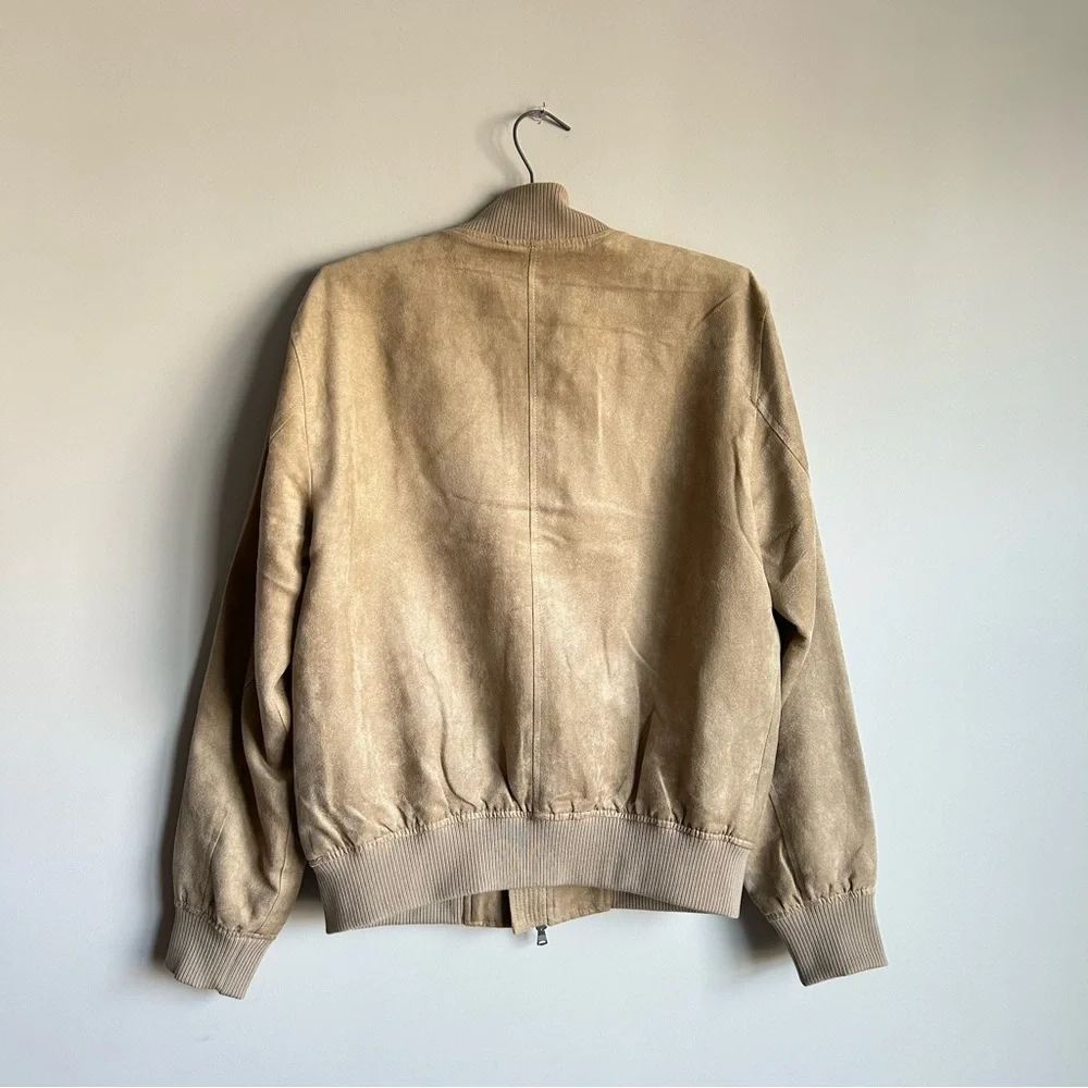 Banana Republic Tan Faux Suede Bomber Jacket Mens S